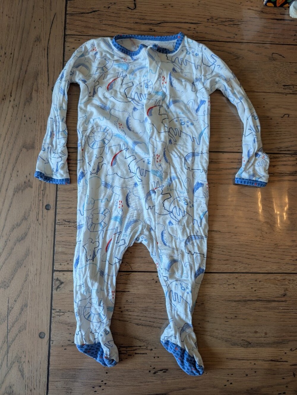 Magnetic Me Blue & White Animal Print Footed Pajamas